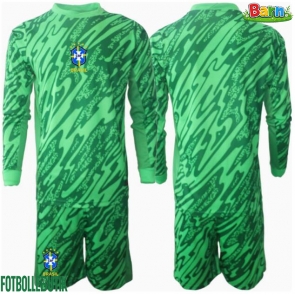 Brasilien Målvakt Hemmaställ Barn Copa America 2024 Långärmad (+ Korta byxor)